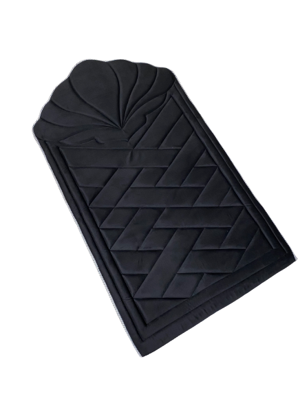 Thick black prayer mat