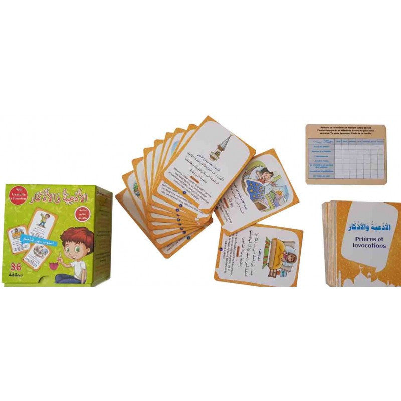 Gebete und Anrufungen: Kartenspiel mit 36 ​​Karten (Französisch-Arabisch) 