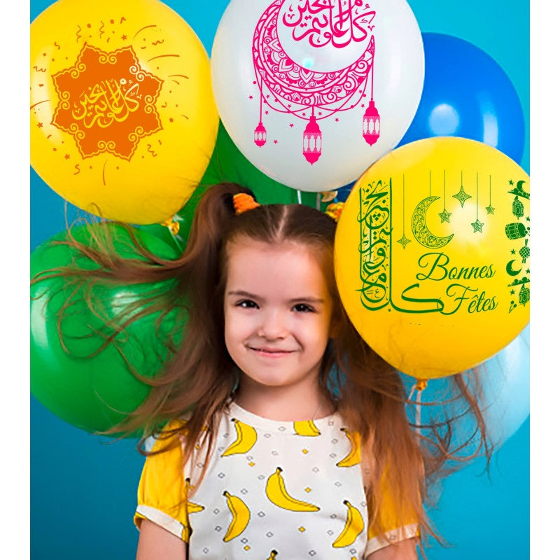 Packung mit 10 Eid Mubarak-Luftballons KINDER