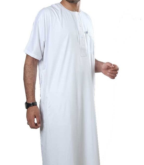 Weißes Qamis-Kurzarmshirt